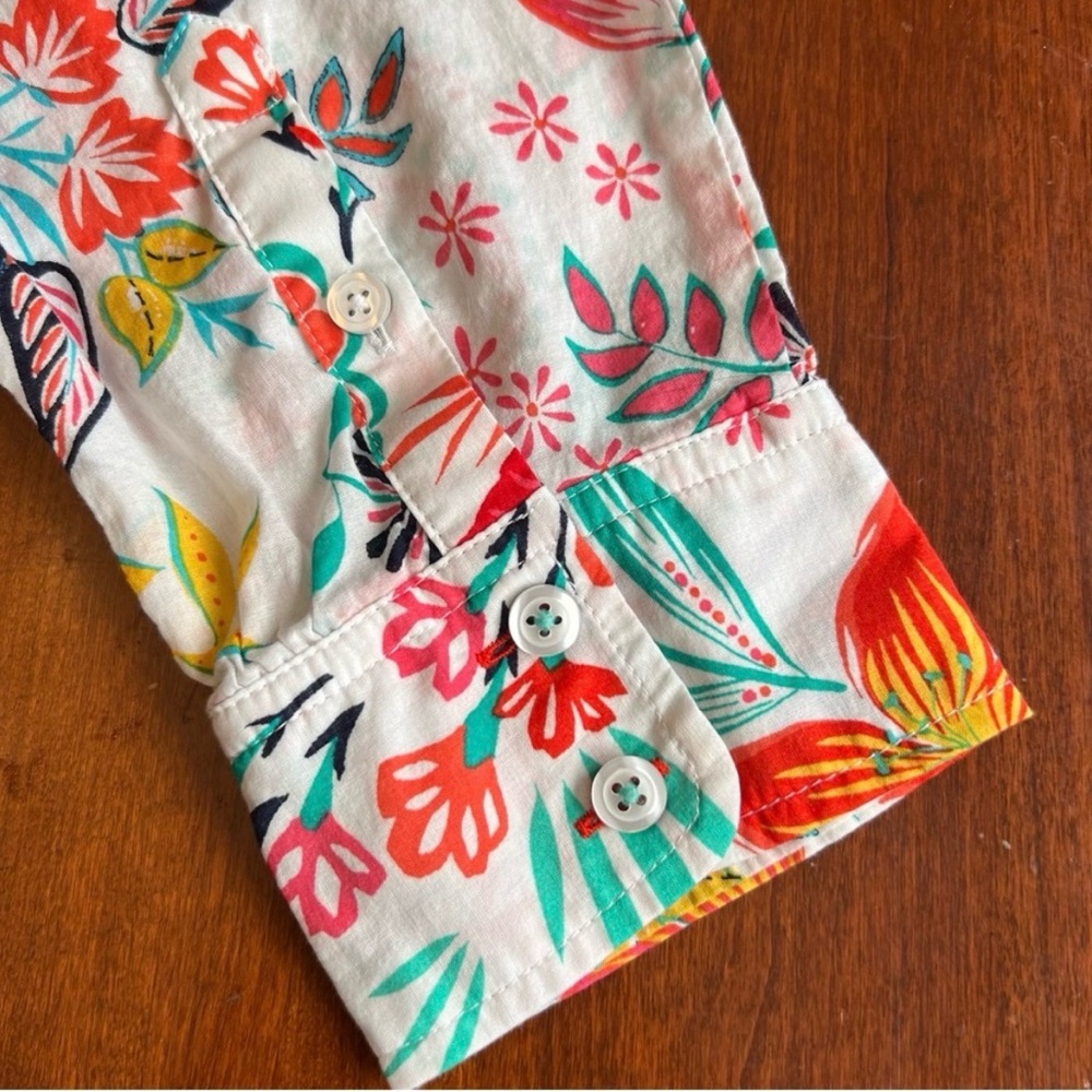 Talbots Lush Floral Cotton Button Front Shirt, Size 1X - Picture 10 of 12